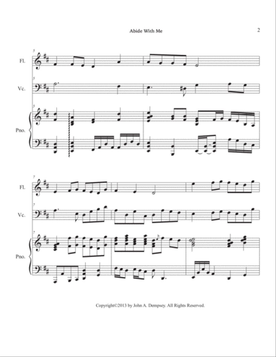 Abide with Me (Trio for Flute, Cello and Piano) Small Ensemble scores gallery preview page 6