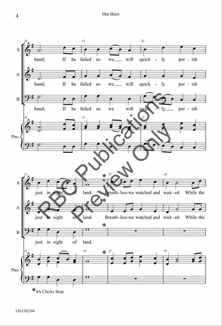 Our Hero (SAB) Our Hero (SAB) 3-Part scores gallery preview page 6