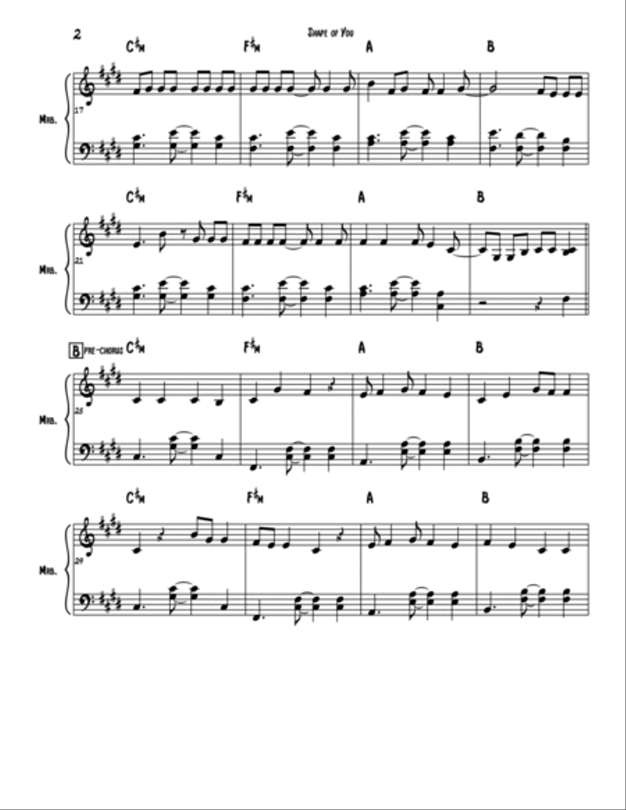Shape Of You Marimba scores gallery preview page 2