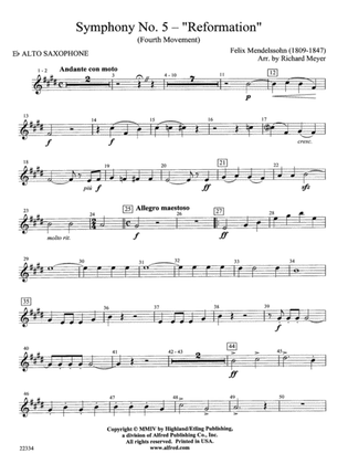 Symphony No. 5 "Reformation" (4th Movement): E-flat Alto Saxophone