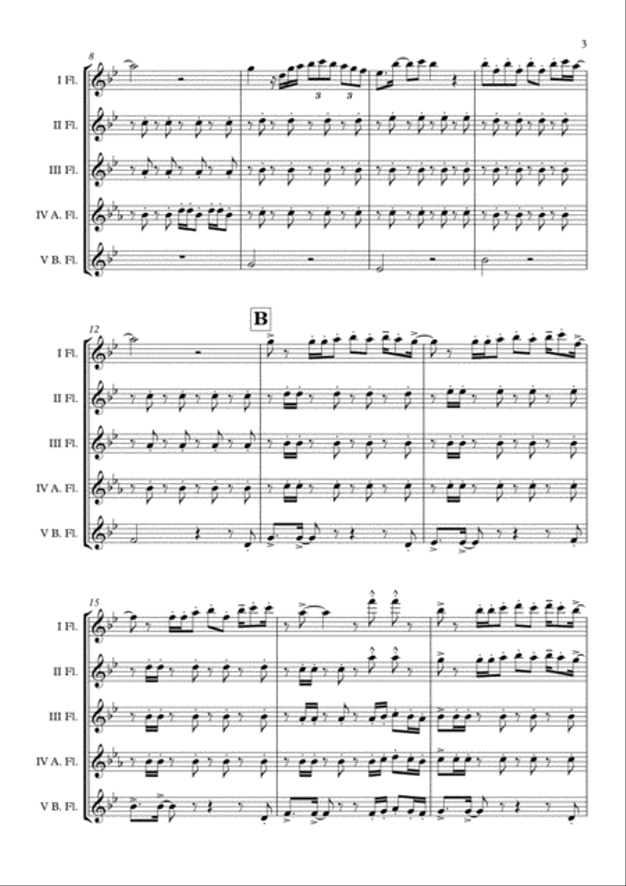 Despacito Flute Choir scores gallery preview page 4