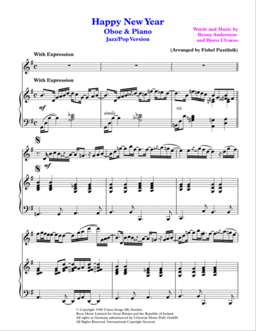 Happy New Year Piano scores gallery preview page 2