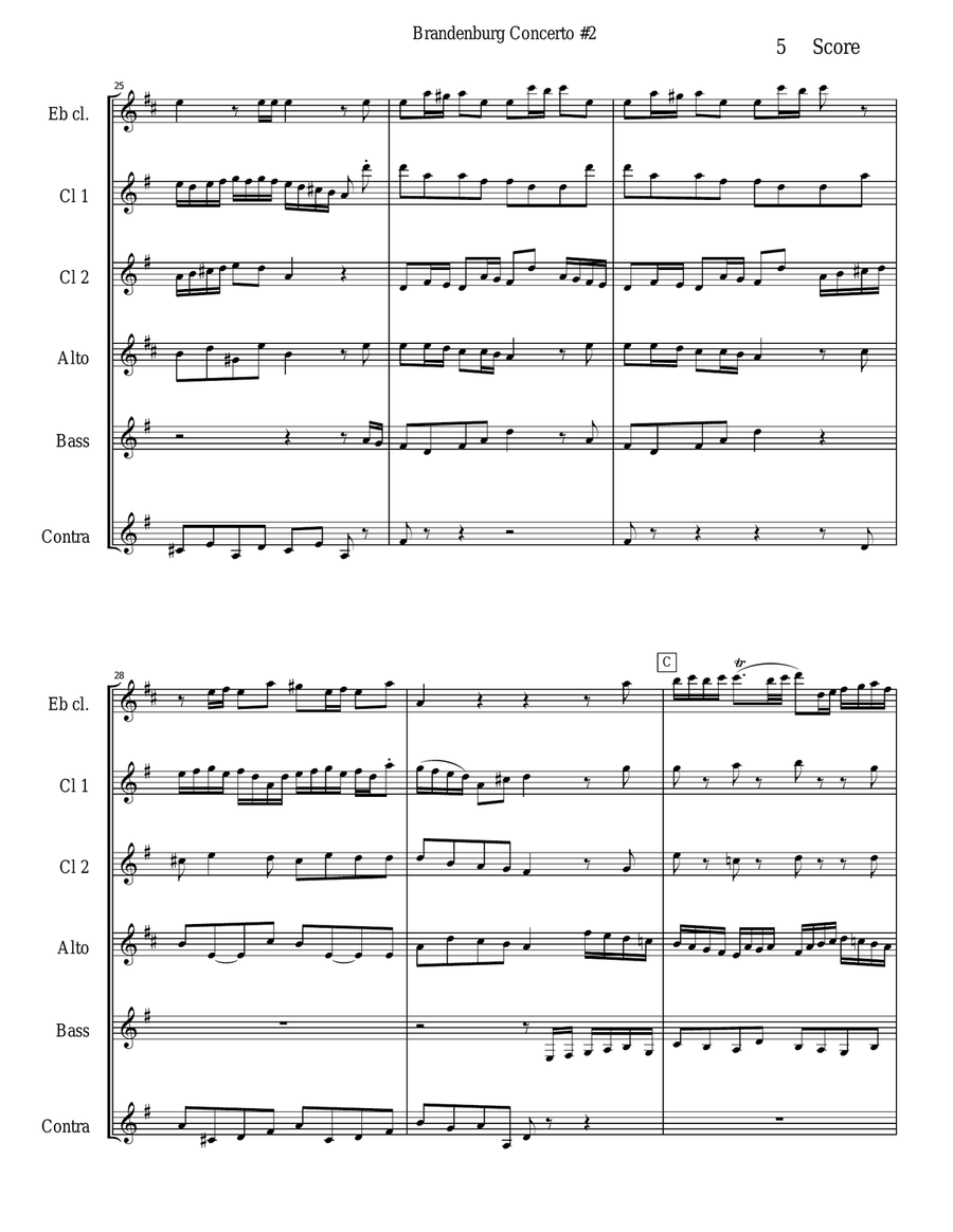 Bach Brandenburg Concerto #2 - 1st movement for Clarinet Choir