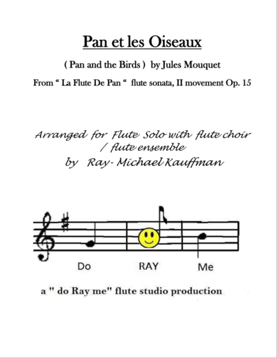 Pan Et Les Oiseaux ( Pan and the Birds ) for Flute solo with flute choir / ensemble by Jules Mouqu image number null