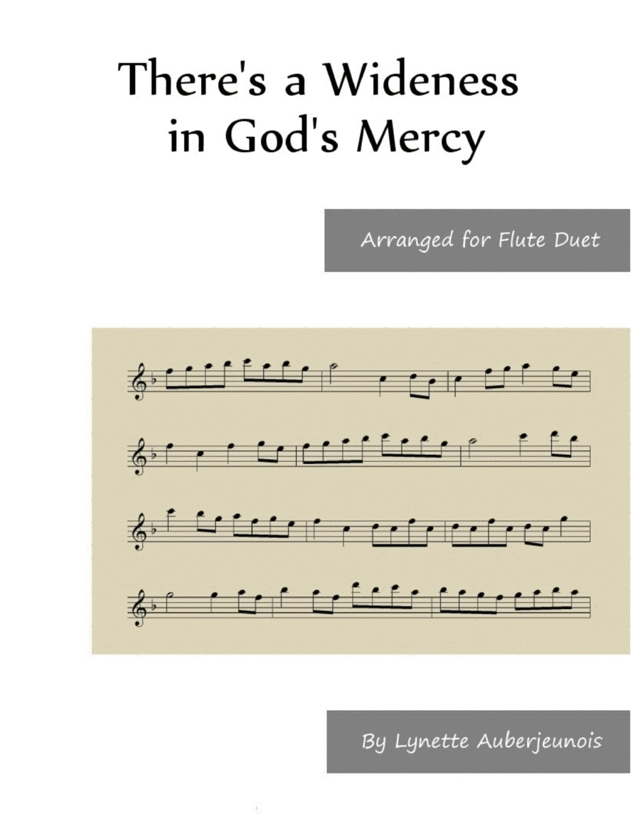 There’s a Wideness in God’s Mercy - Flute Duet image number null