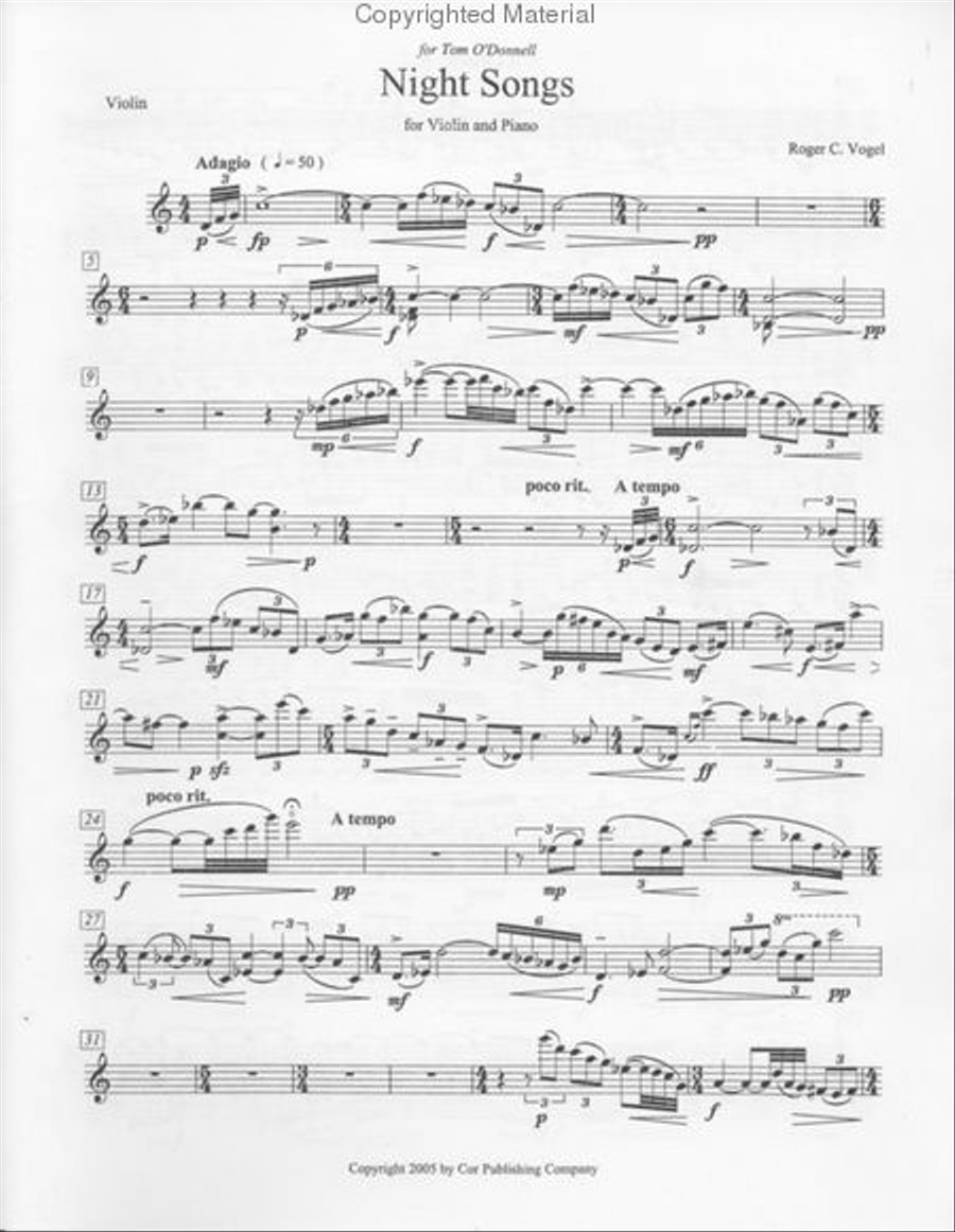 Night Songs Violin Solo scores gallery preview page 2