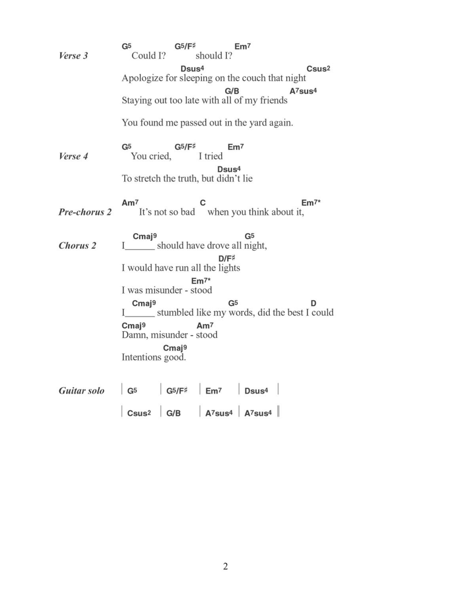 Misunderstood Acoustic Guitar scores gallery preview page 2
