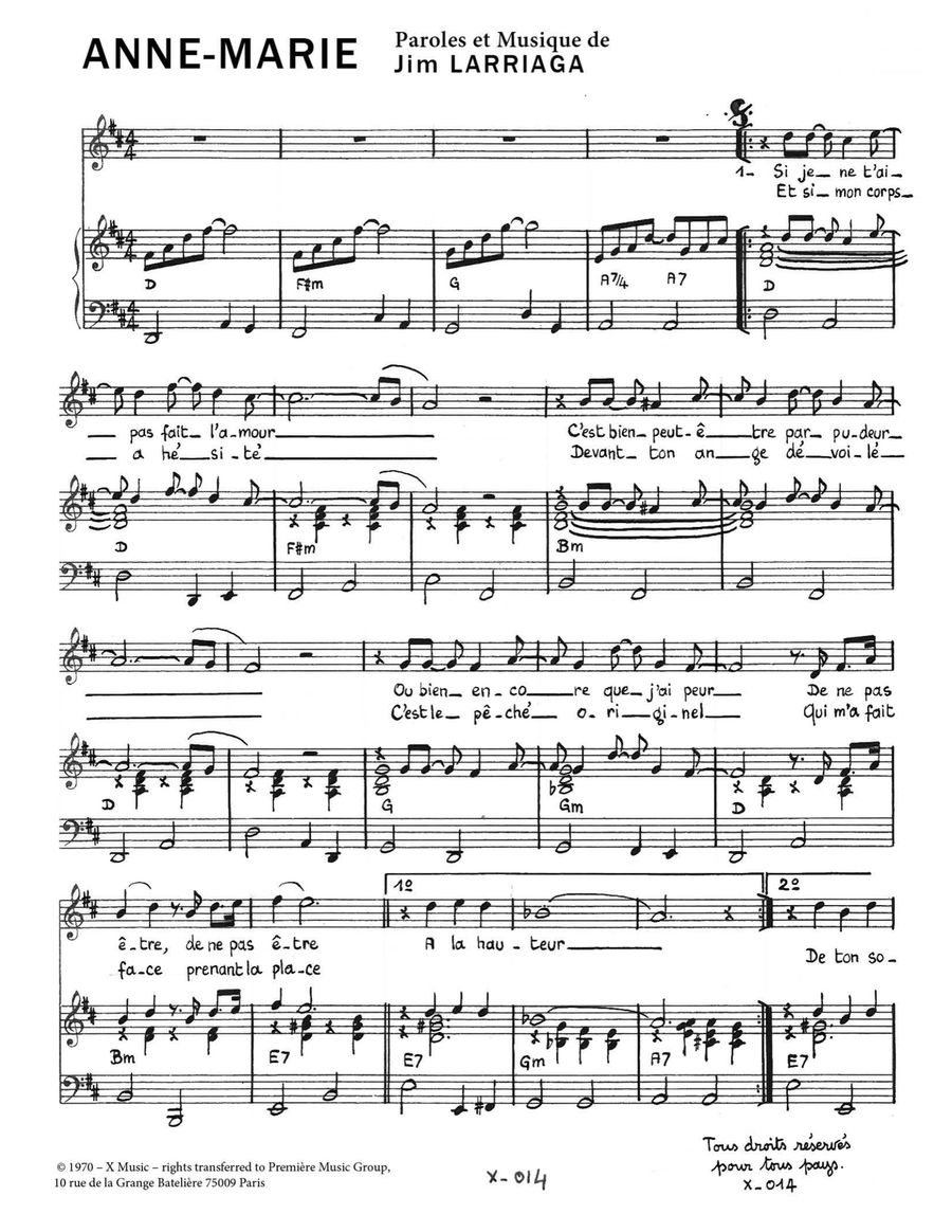 ANNE MARIE ANNE MARIE Piano, Vocal scores gallery preview page 1