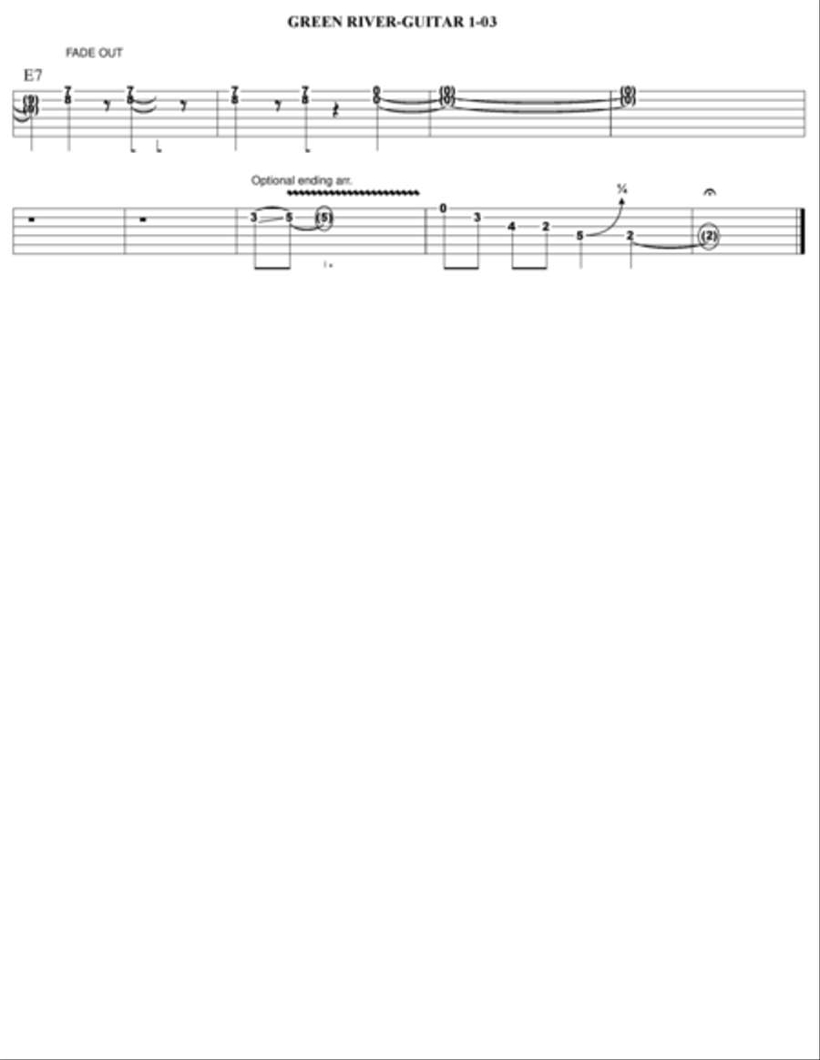 Green River Guitar Tablature scores gallery preview page 3