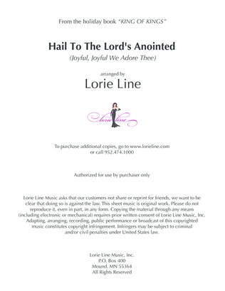 Book cover for Hail To The Lord's Anointed (Joyful, Joyful We Adore Thee)