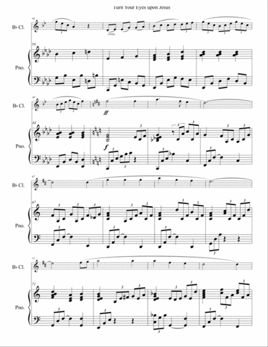Turn Your Eyes upon Jesus Clarinet scores gallery preview page 4