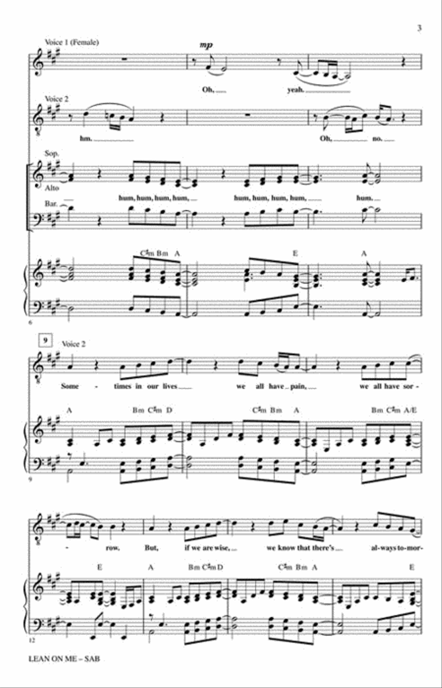 Lean on Me 3-Part scores gallery preview page 3