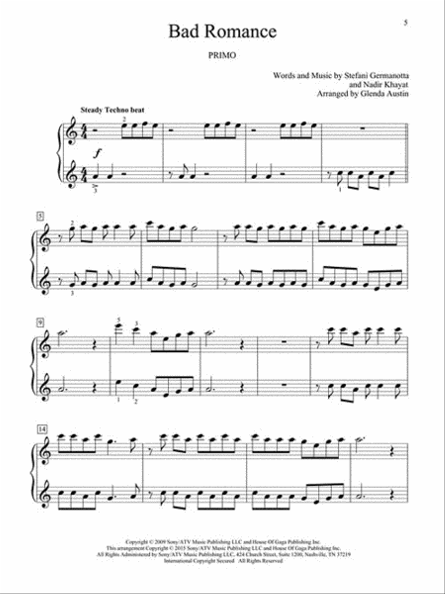 Easy Pop Duets Easy Piano scores gallery preview page 4