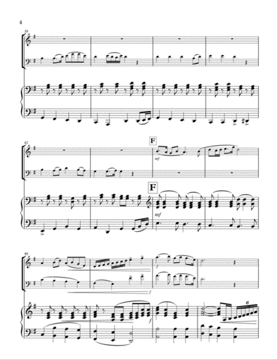 Jasmine Flower (Mo Li Hua) 茉莉花 for Trio (Violin, VC, Piano) Piano Trio scores gallery preview page 4