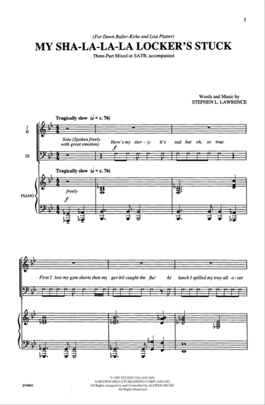 My Sha-la-la-la Locker's Stuck Choir scores gallery preview page 1