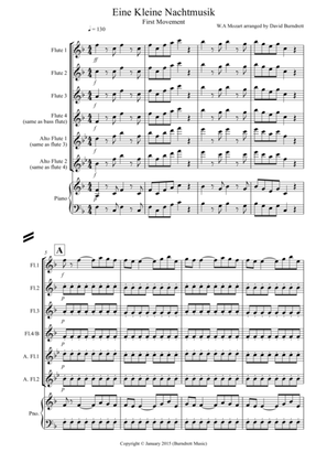 Book cover for Eine Kleine Nachtmusik (1st movement) for Flute Quartet