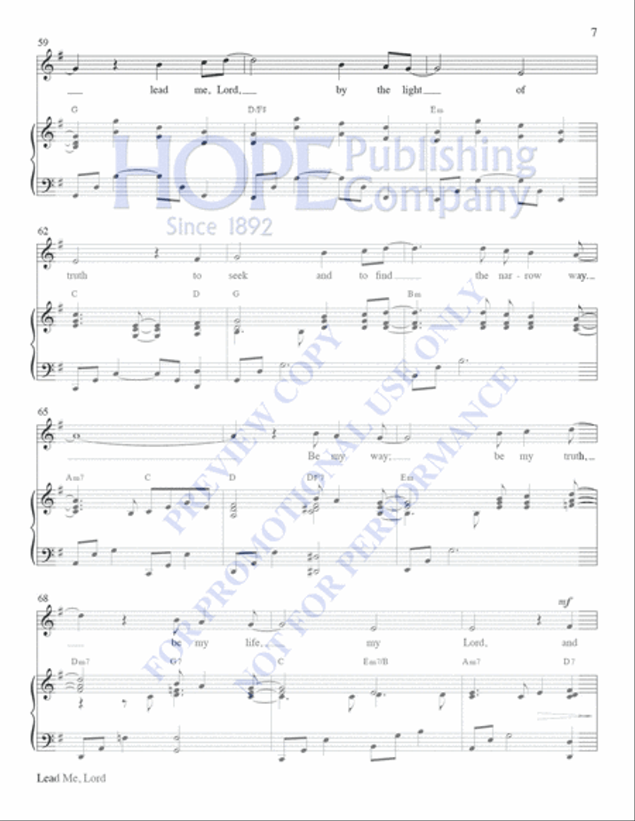 Lead Me, Lord Voice Solo scores gallery preview page 7