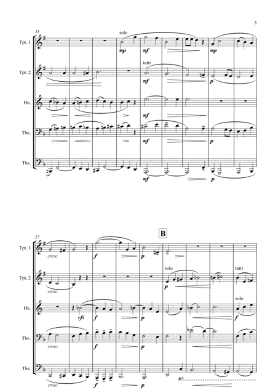 Wash me throughly... Wash me throughly... Brass Ensemble scores gallery preview page 3