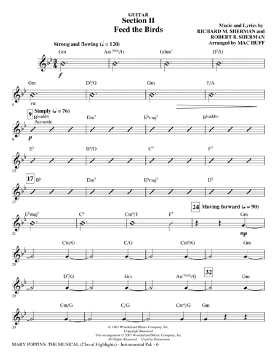 Mary Poppins: The Musical - Guitar Choir scores gallery preview page 6