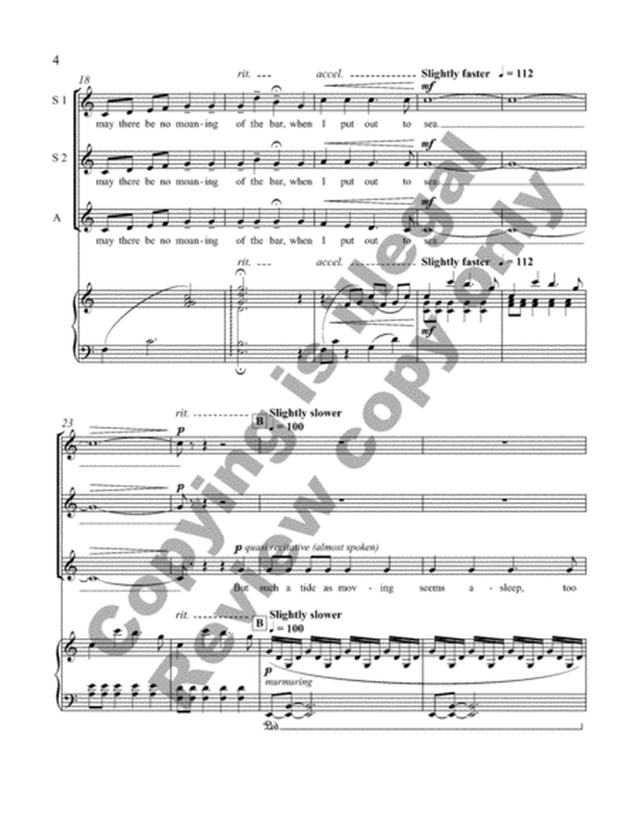 Crossing the Bar from Love Was My Lord and King! (SSAA Choral Score) image number null