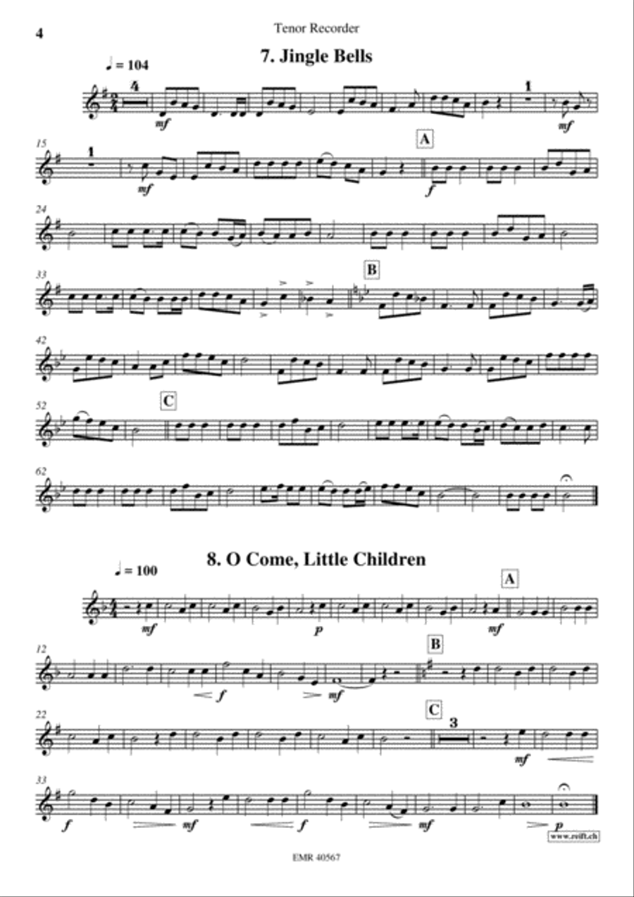 18 Christmas Songs Tenor Recorder scores gallery preview page 5