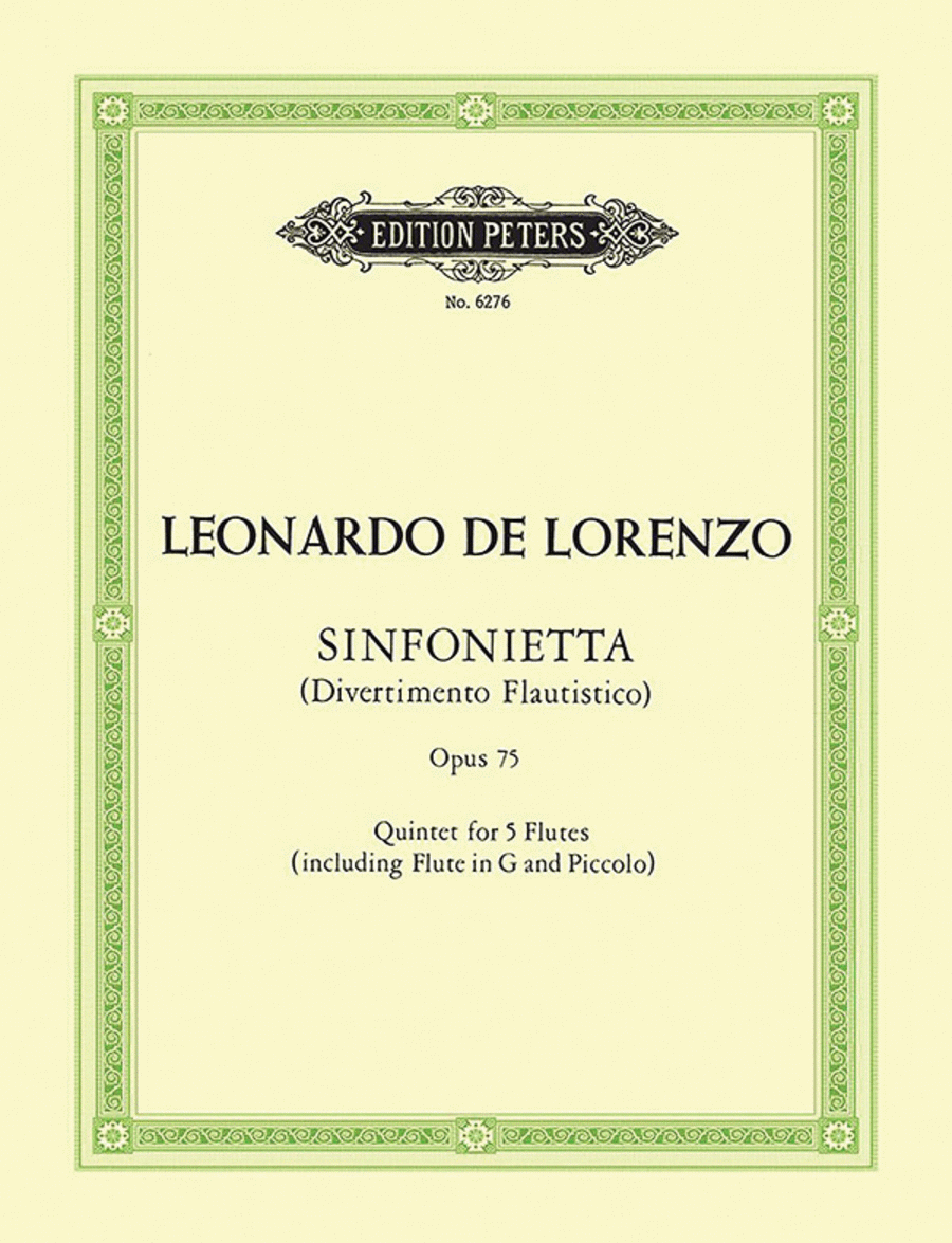 Sinfonietta (Divertimento Flautistico) for Flute Quintet Flute scores gallery preview page 1