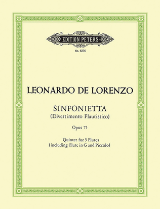 Book cover for Sinfonietta (Divertimento Flautistico) for Flute Quintet