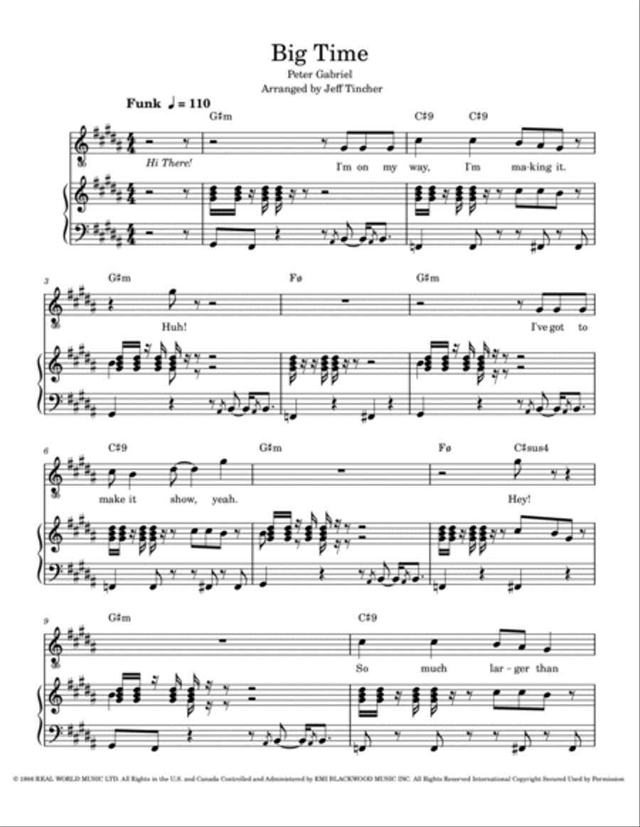 Big Time Big Time Piano, Vocal, Guitar scores gallery preview page 2