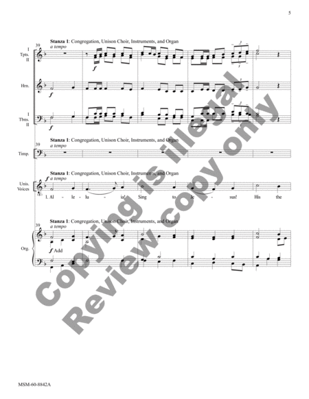 Alleluia! Sing to Jesus: (Brass Version Score)