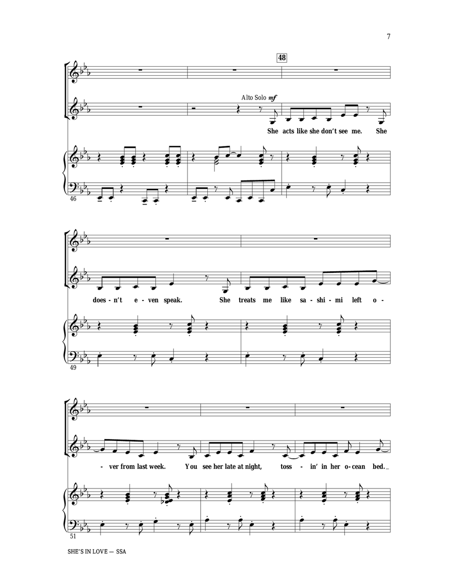 She's In Love (from The Little Mermaid) (arr. Ed Lojeski) SSA scores gallery preview page 6