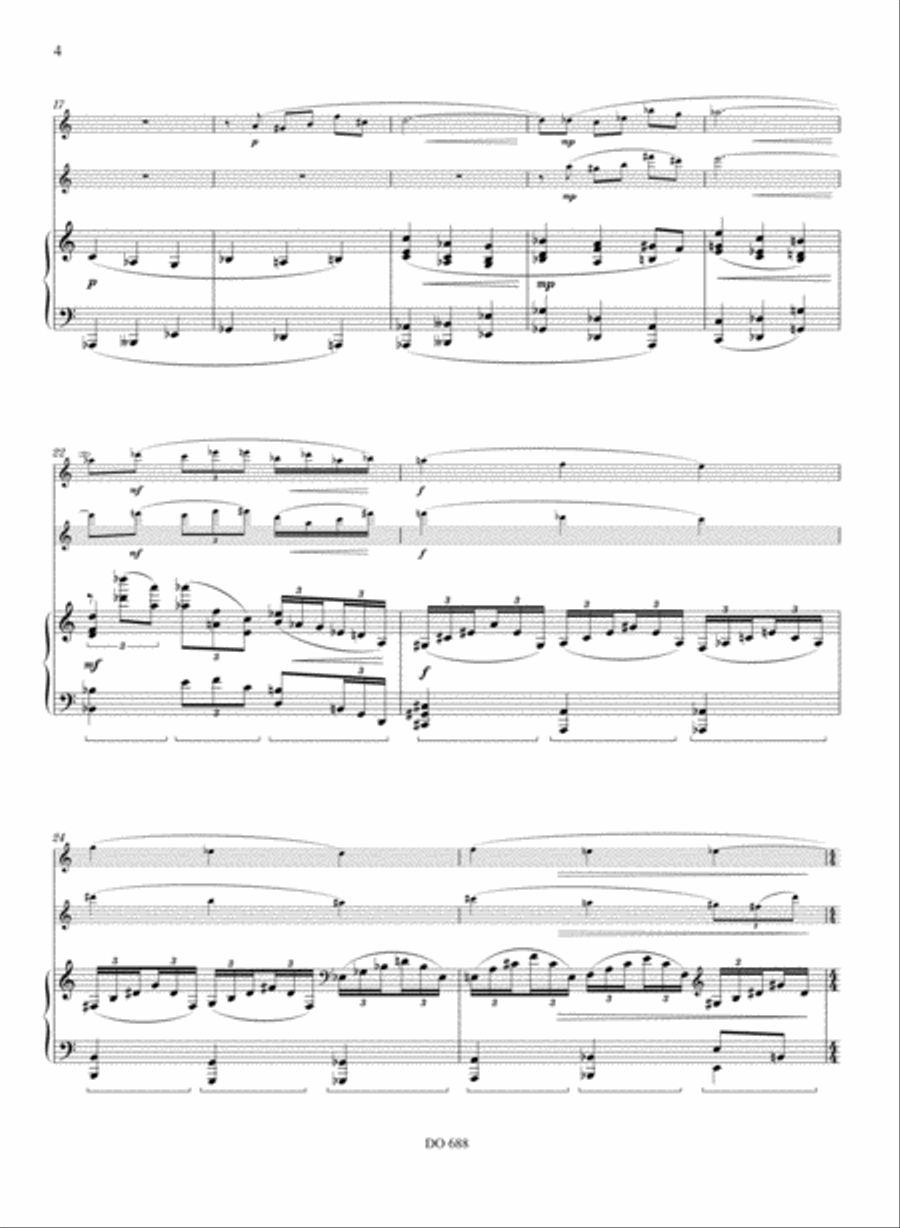 Trio pour hautbois, violon et piano opus 82 Violin scores gallery preview page 4