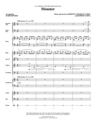 Book cover for Monster (from Frozen The Broadway Musical) (arr. Mark Brymer) - Full Score