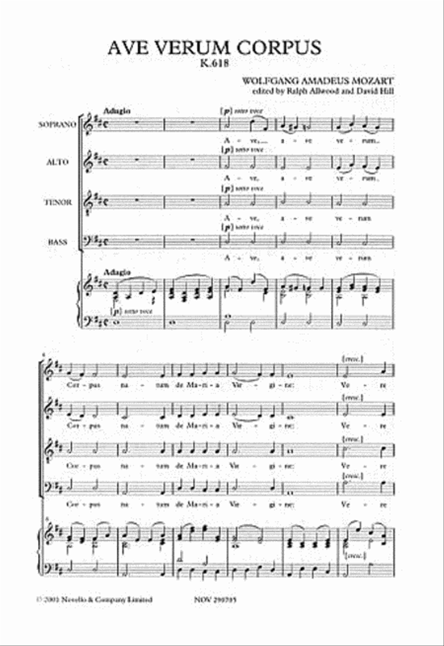 Ave Verum Corpus Ave Verum Corpus 4-Part scores gallery preview page 1