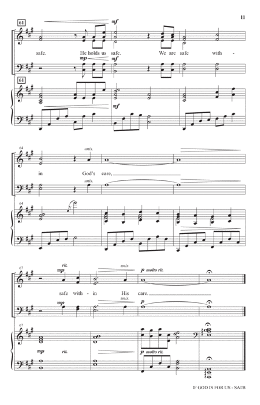 If God Is For Us (arr. John Purifoy) 4-Part scores gallery preview page 10