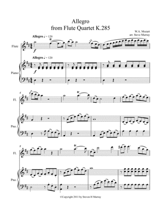 Allegro from Mozart Flute Quartet K.285 (Flute Solo)