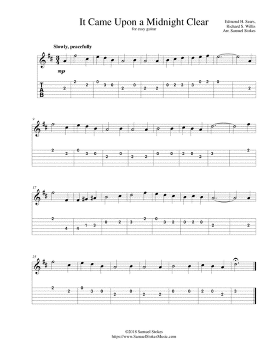 It Came Upon a Midnight Clear (It Came Upon the Midnight Clear) - for easy guitar with TAB image number null