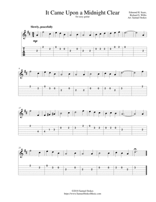 It Came Upon a Midnight Clear (It Came Upon the Midnight Clear) - for easy guitar with TAB