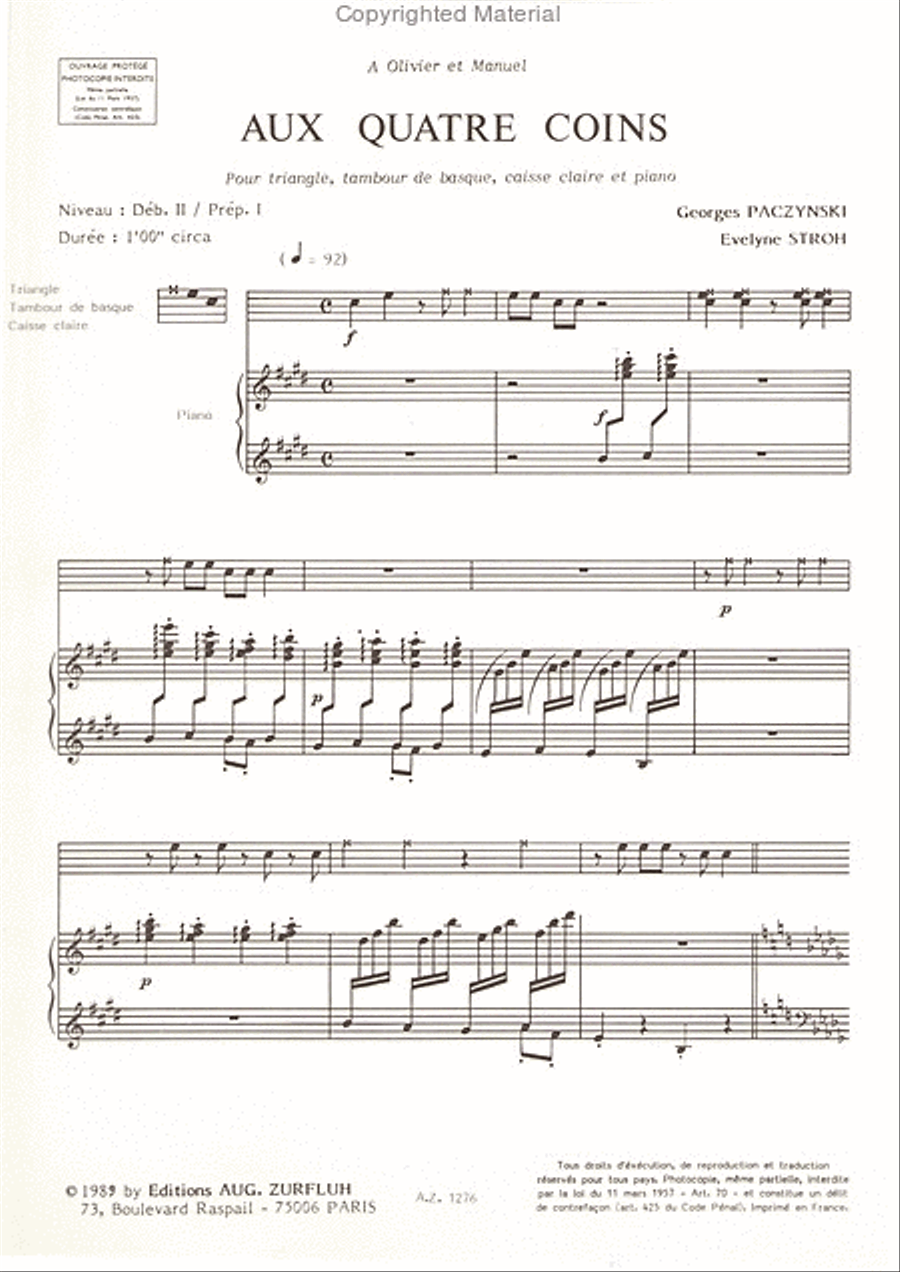 Aux 4 coins Percussion scores gallery preview page 2