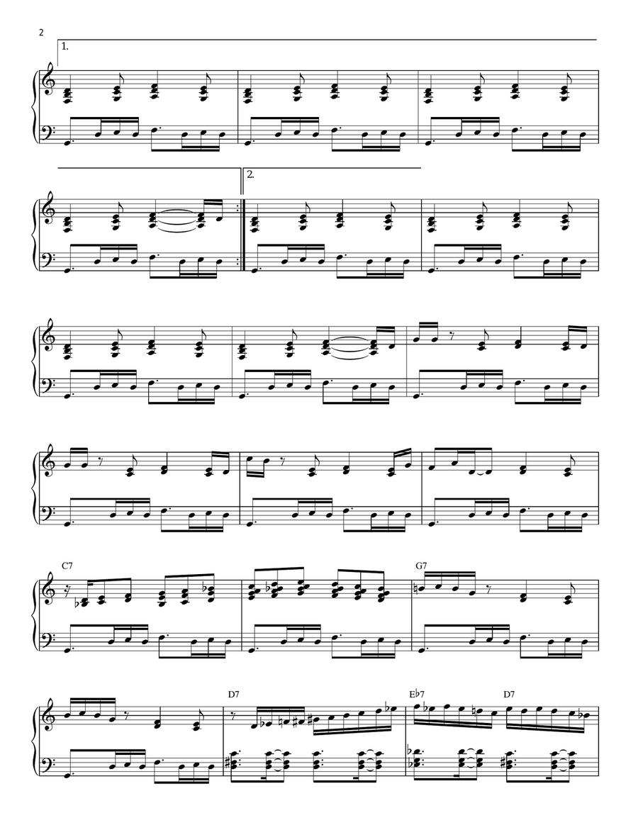 All Blues Piano Solo scores gallery preview page 2