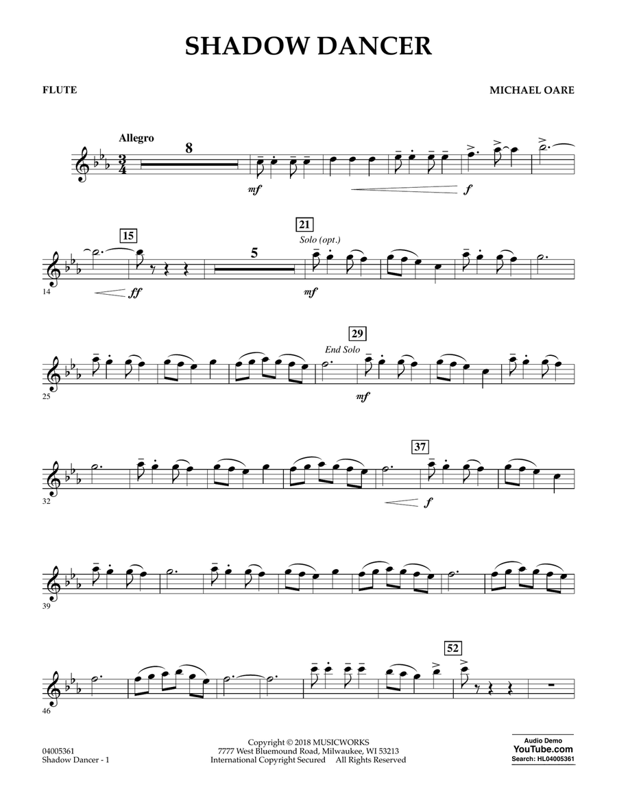 Shadow Dancer - Flute Concert Band scores gallery preview page 1