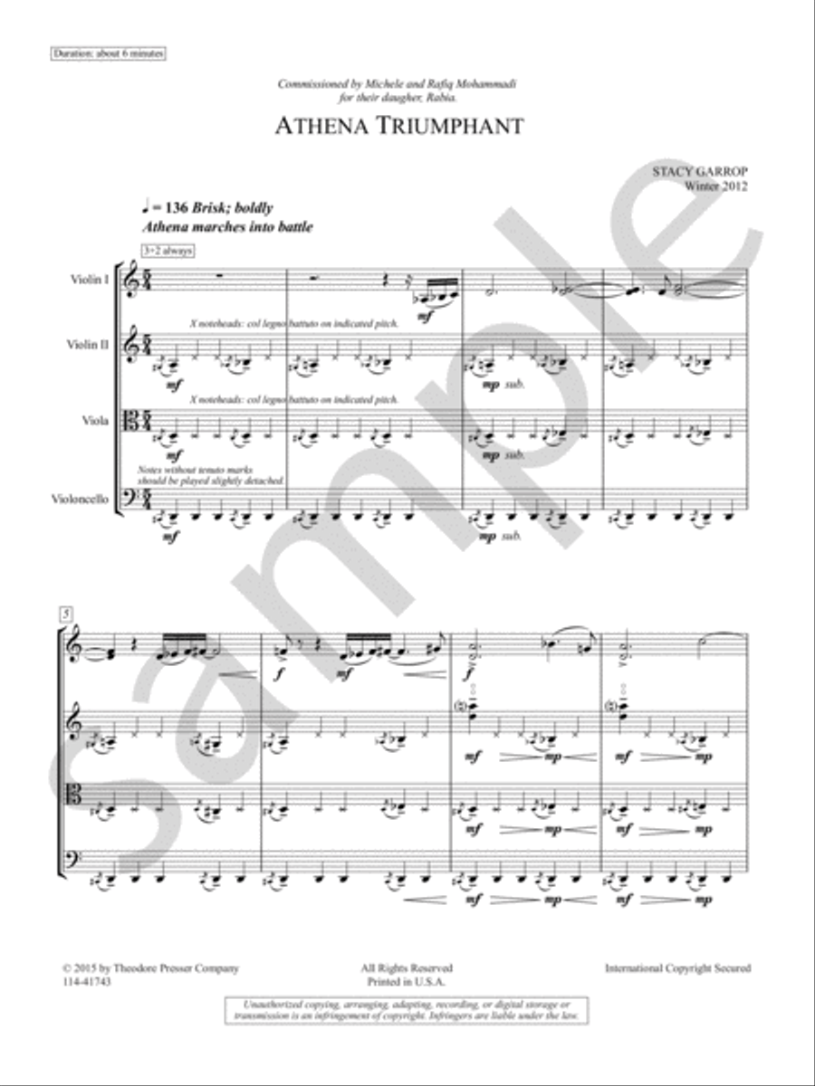Athena Triumphant Athena Triumphant Chamber Music scores gallery preview page 4