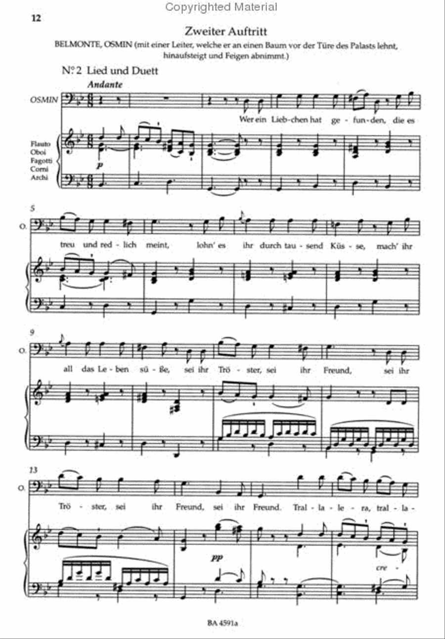 The Abduction From The Seraglio, K. 384 4-Part scores gallery preview page 2