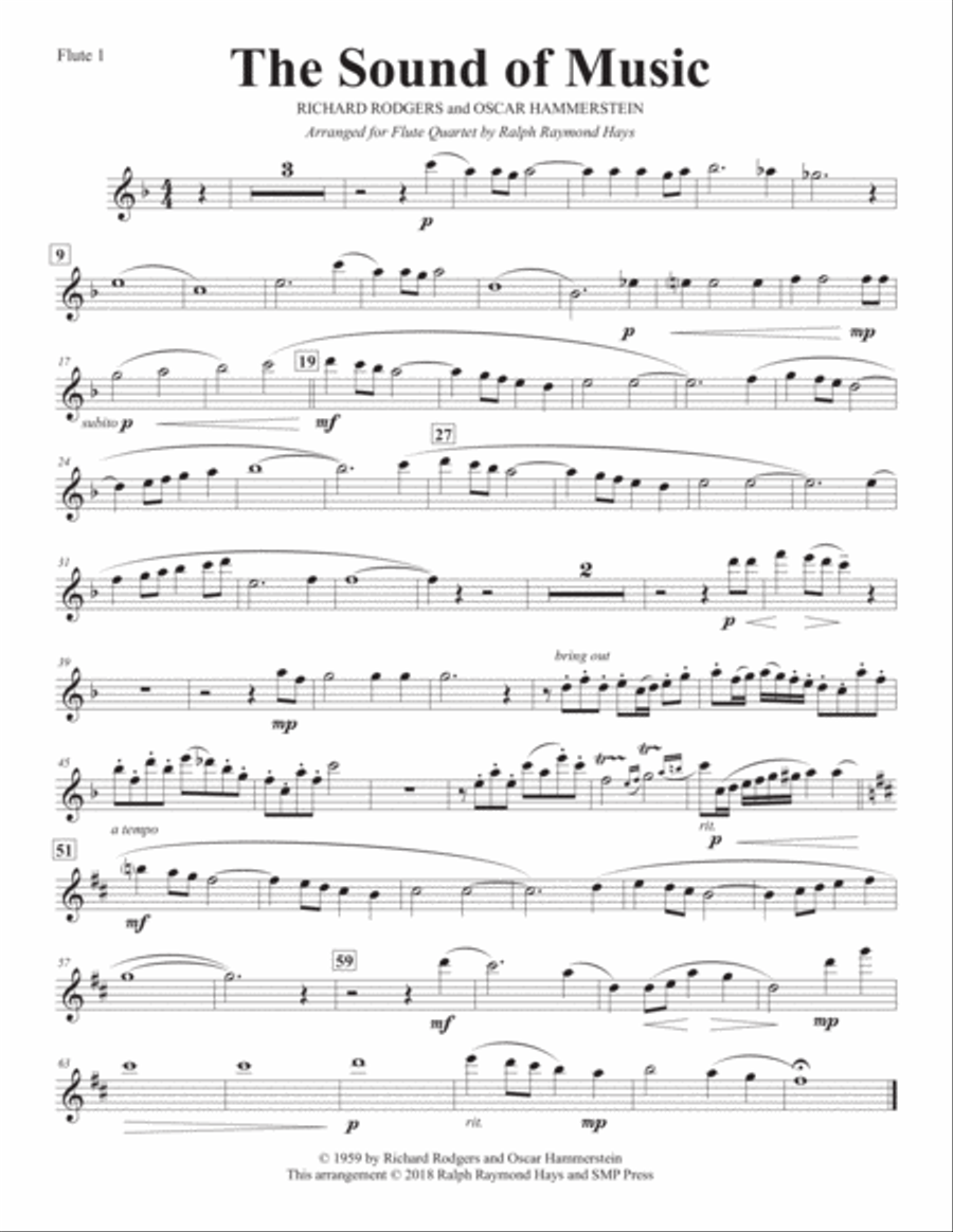 The Sound Of Music Flute Quartet scores gallery preview page 4