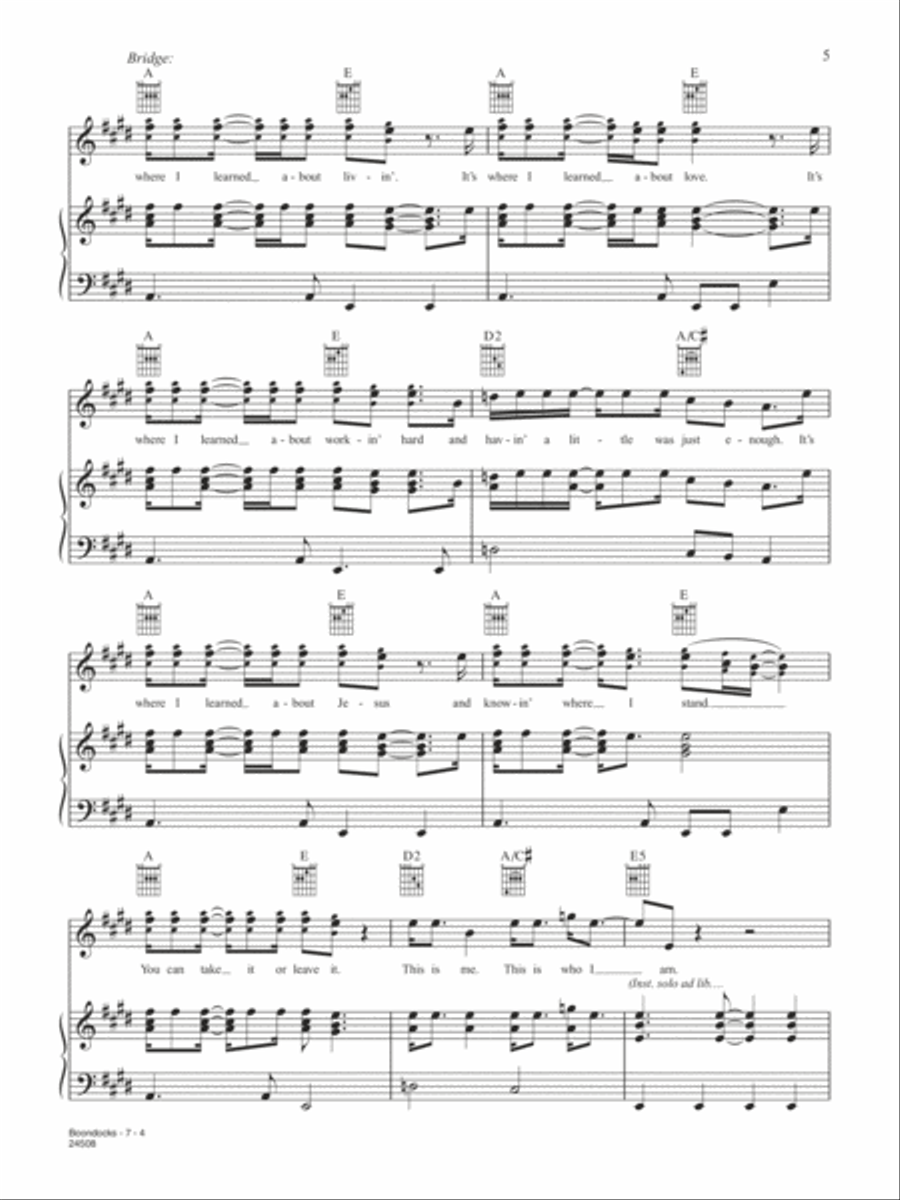 Boondocks Boondocks Piano, Vocal, Guitar scores gallery preview page 4