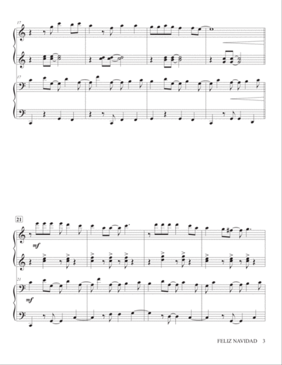 Feliz Navidad Feliz Navidad Piano scores gallery preview page 4