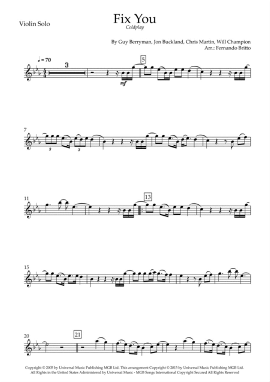 Fix You String Quintet scores gallery preview page 5