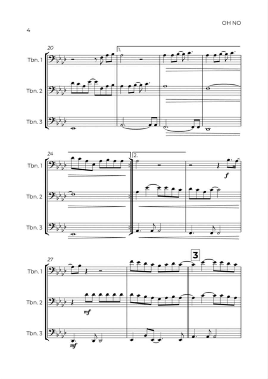 Oh No Oh No Trombone Solo scores gallery preview page 4