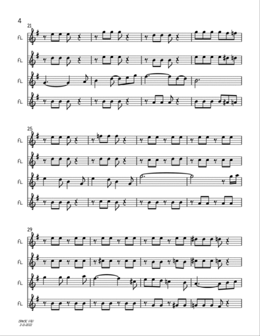 I Saw Mommy Kissing Santa Claus Woodwind Quartet scores gallery preview page 4