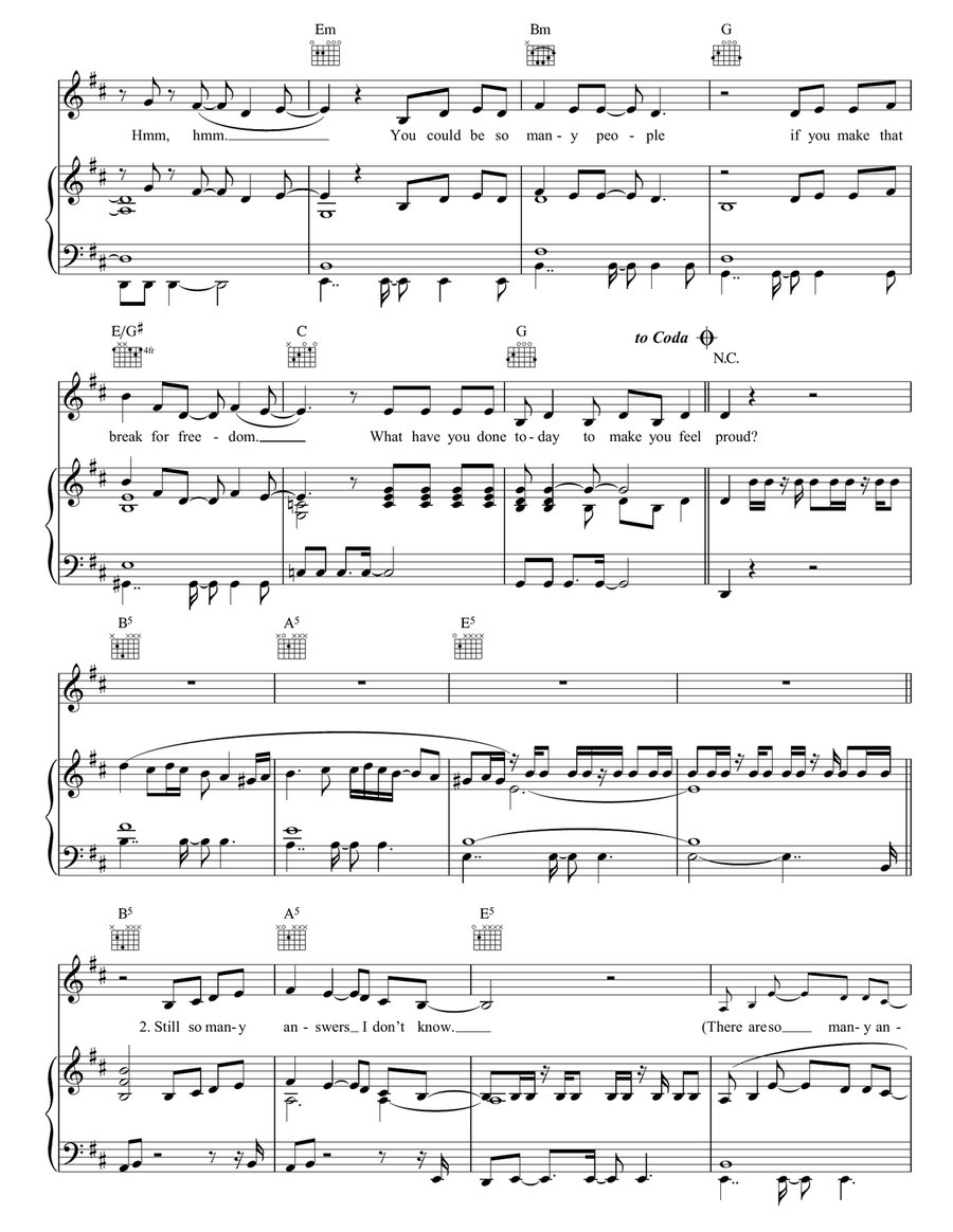 Proud Piano, Vocal, Guitar scores gallery preview page 3