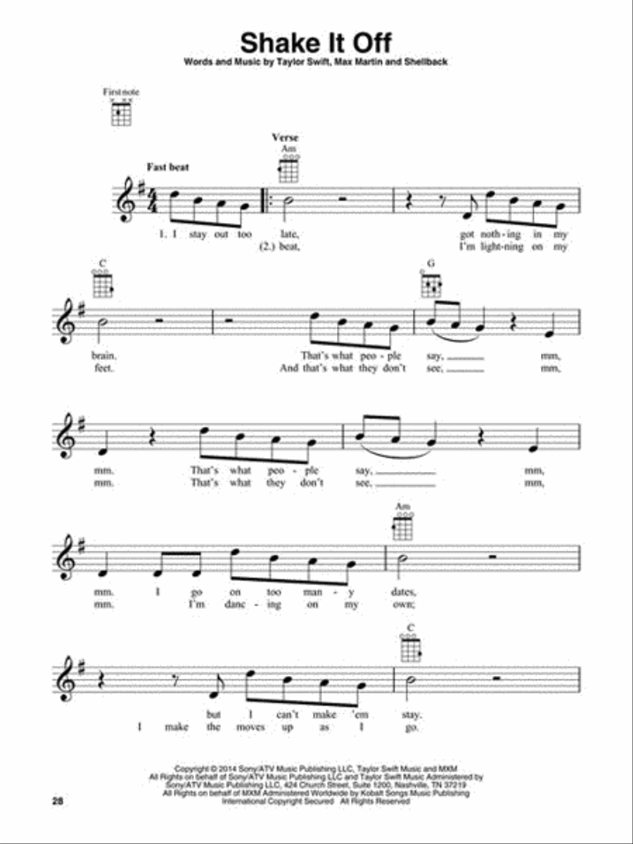 Taylor Swift – 1989 Ukulele scores gallery preview page 4